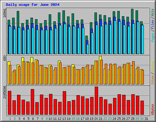 Daily usage for June 2024