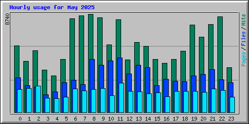 Hourly usage for May 2025